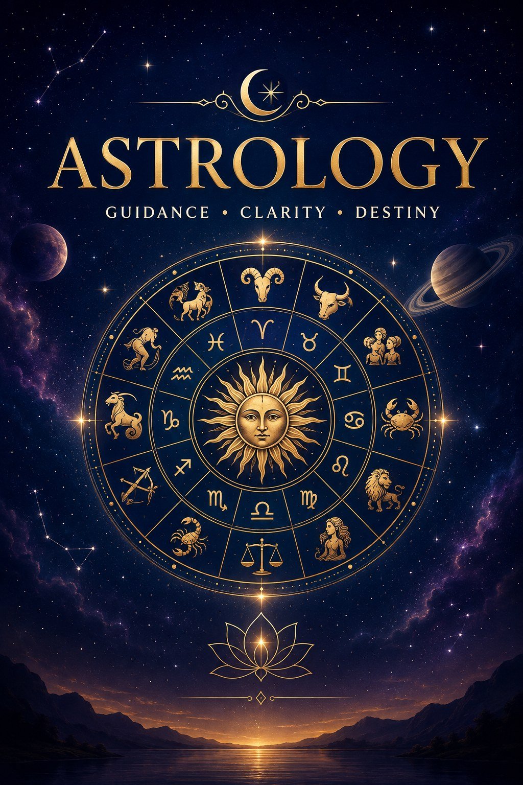 The zodiac wheel — twelve rashis around the sun, the foundation of Vedic astrology