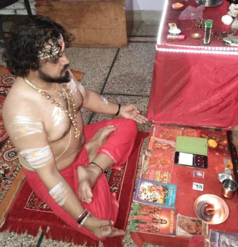 Daily sadhana at the altar